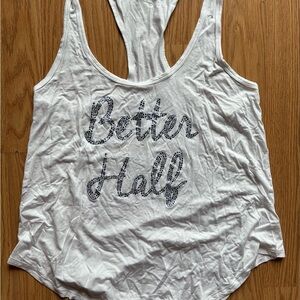White Sleeveless Top with 'Better Half' Print from Victoria’s Secret